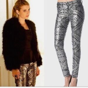 7 For All Mankind Skinny Sequin pants Jeans Size 28